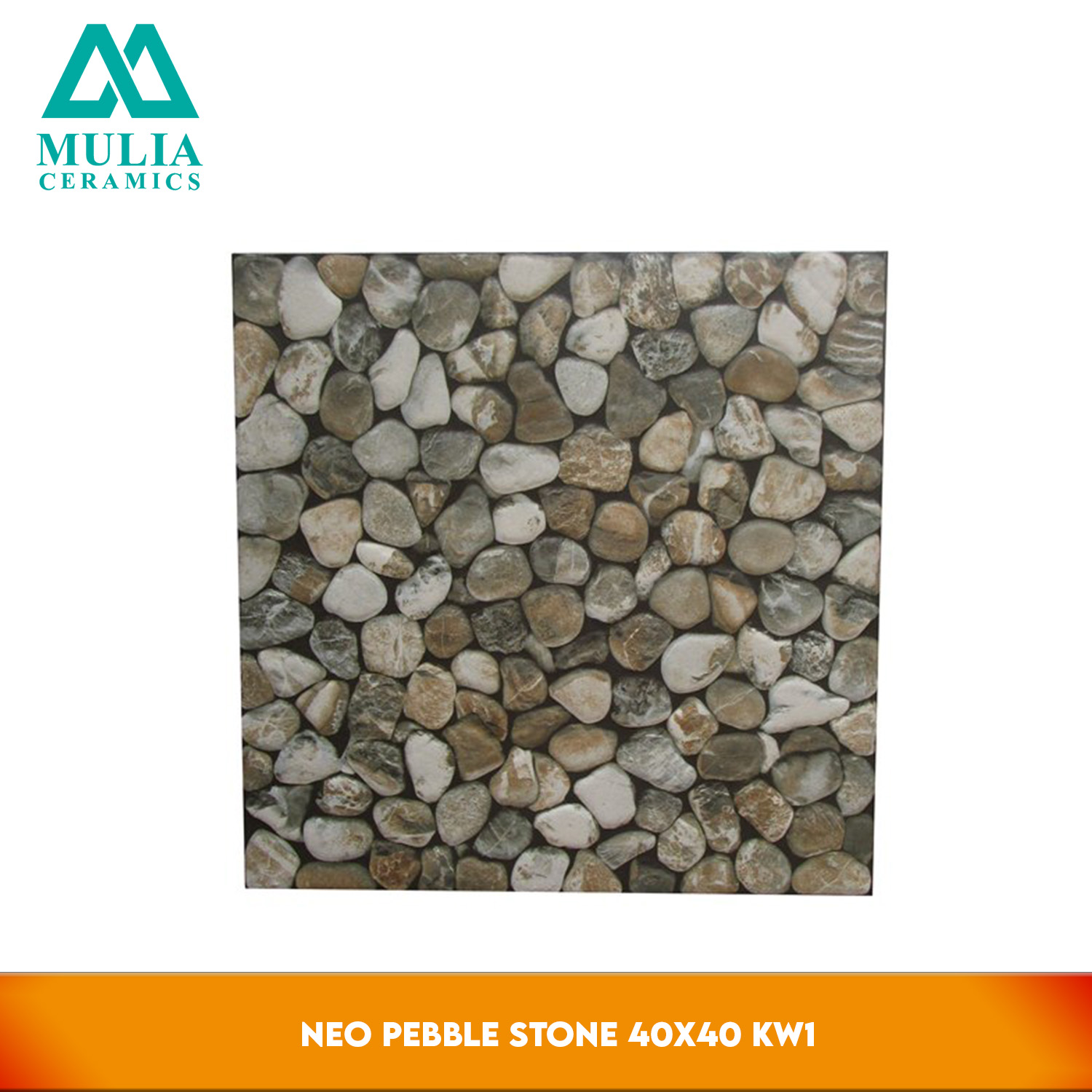 Mulia Neo Pebble Stone 40X40 KW1 - Keramik Lantai