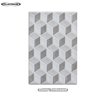 Platinum Beatrix Grey Emboss 25X40 KW1 - Keramik Dinding