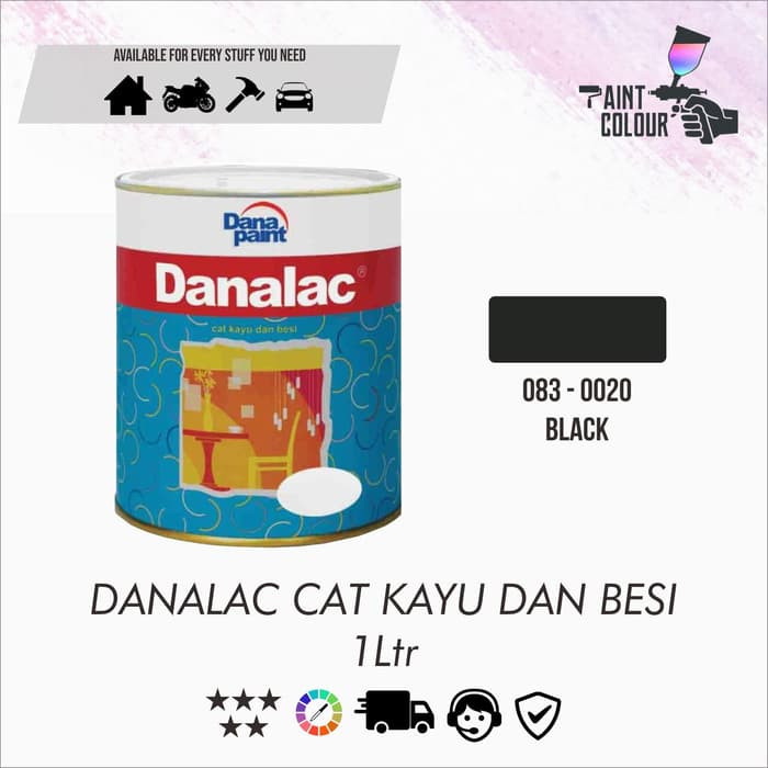 DANAPAINT Cat Kayu Dan Besi DANALAC Black Glossy