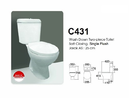 Oulu C431 Washdown Two Piece Toilet - Kloset Duduk