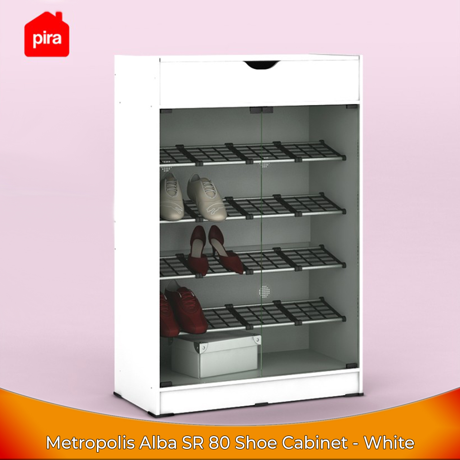 Alba SR 80 Shoe Cabinet White - Rak Sepatu