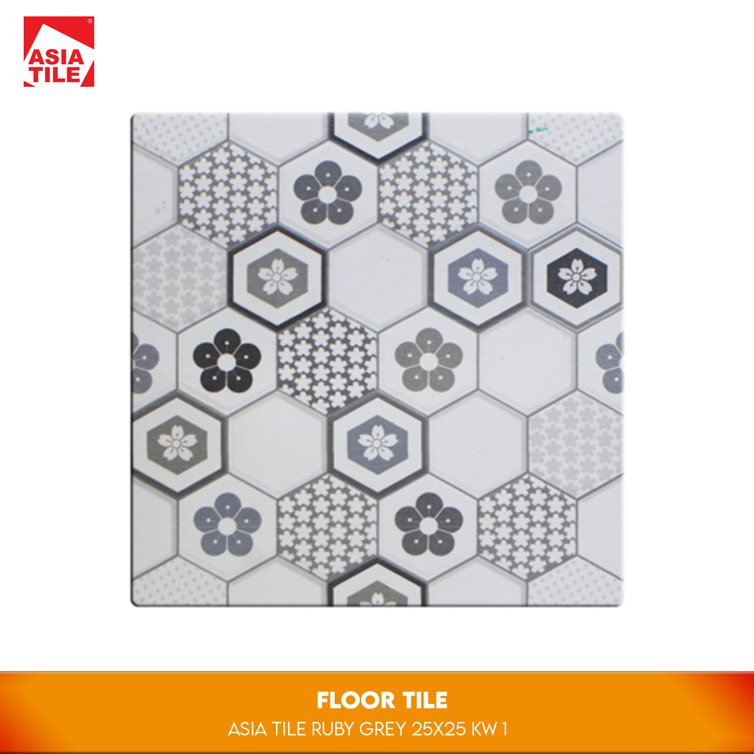 Asia Tile Ruby Grey 25X25 KW1 - Keramik Lantai