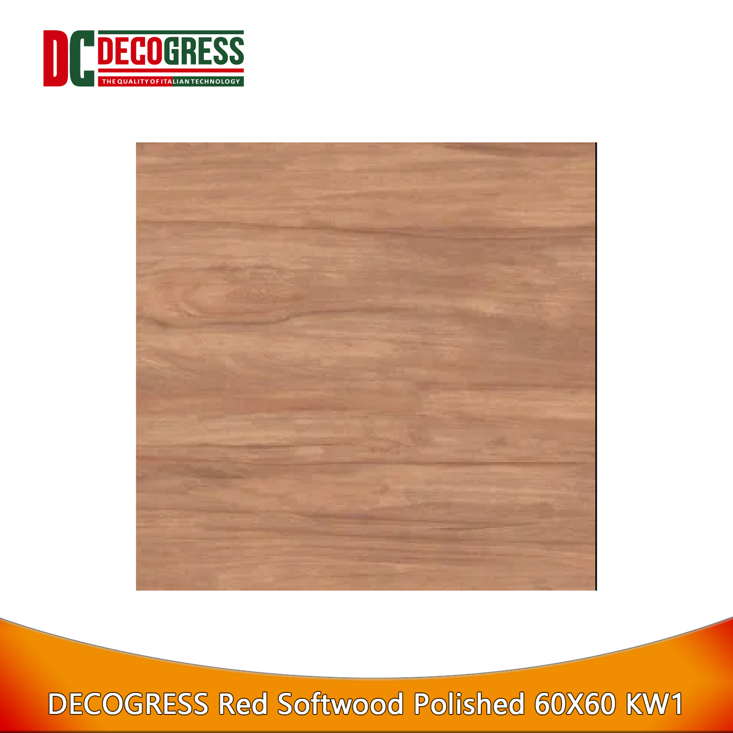 Decogress Red Softwood Glass PL 60X60 KW1 - Granit Lantai