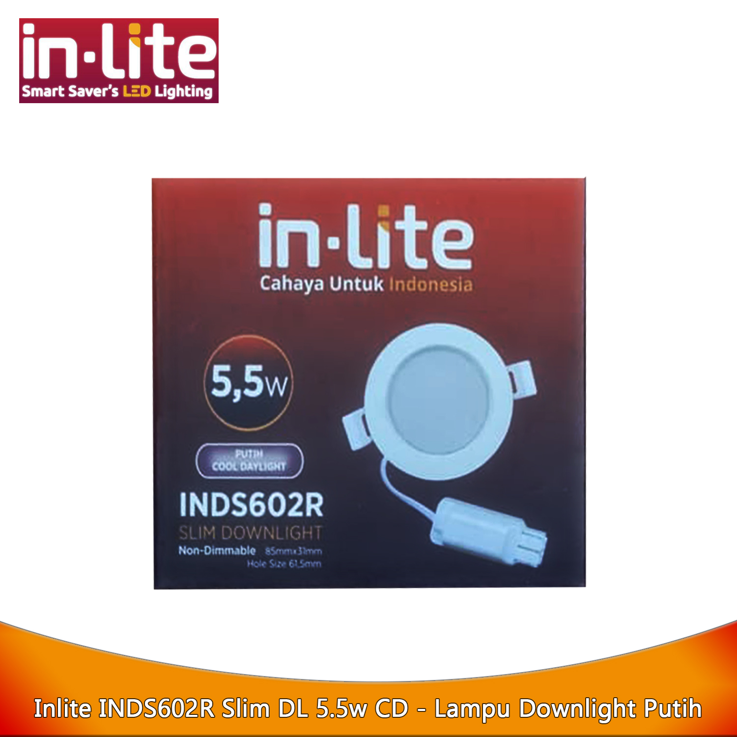 Inlite INDS602R Slim DL 5.5w CD - Lampu Downlight Putih