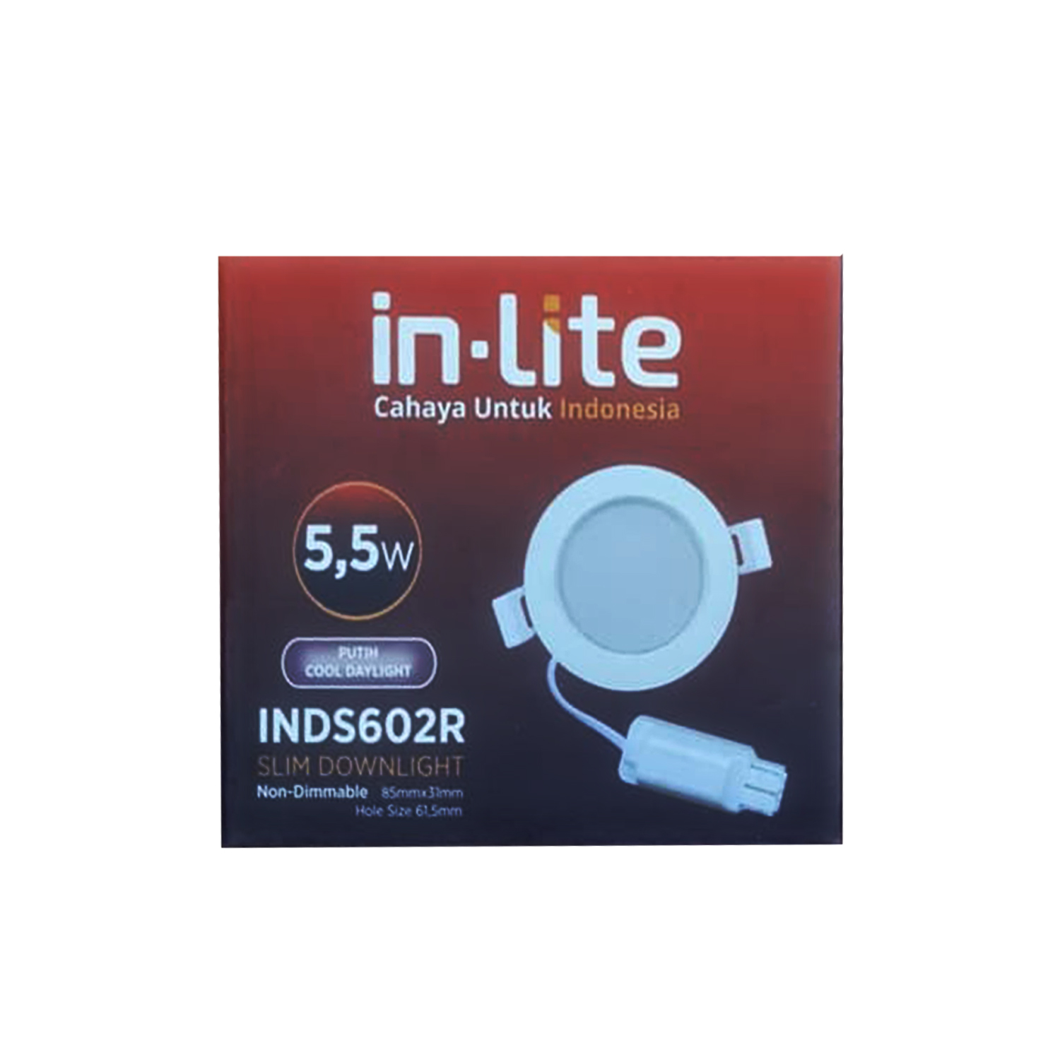 Inlite INDS602R Slim DL 5.5w CD - Lampu Downlight Putih
