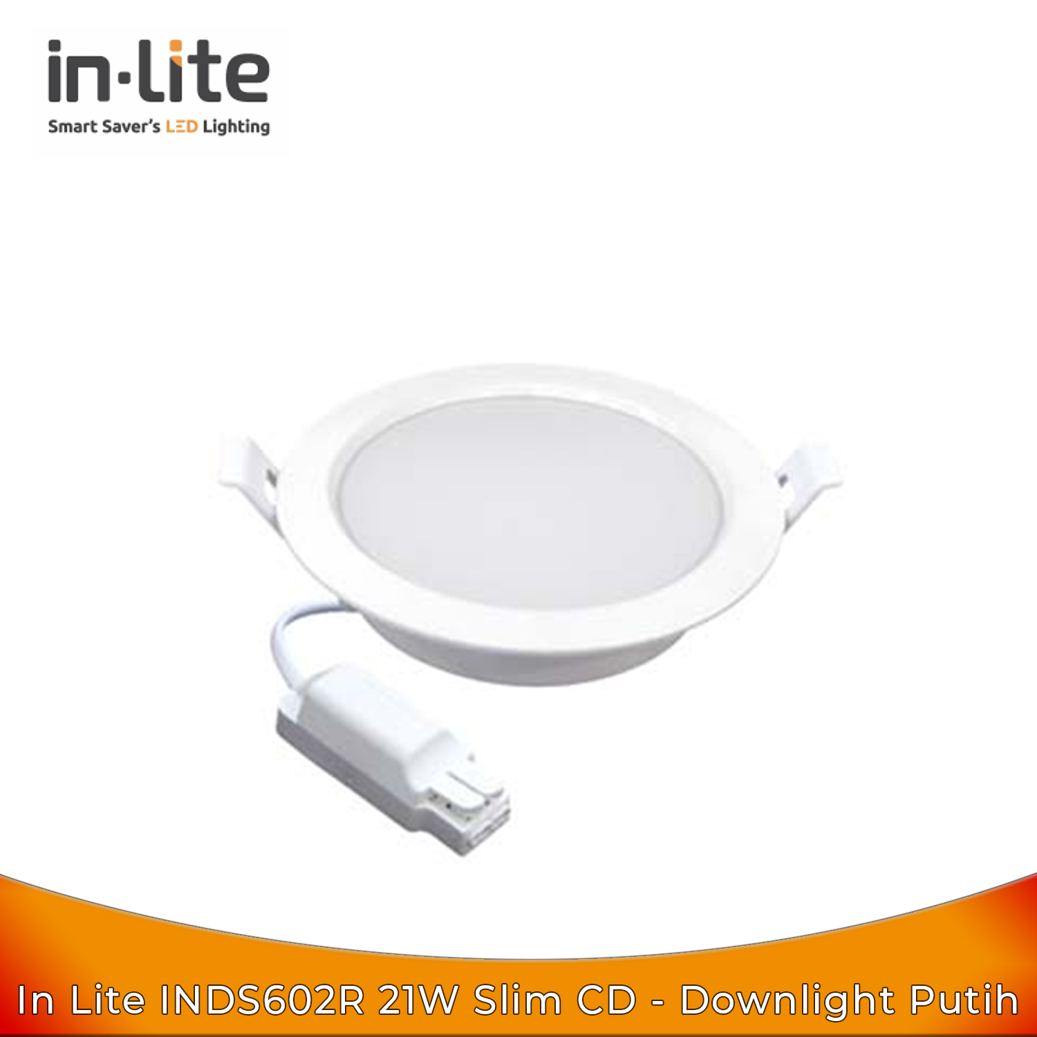 Inlite INDS602R 21W Slim Downlight CD Putih - Bohlam Lampu