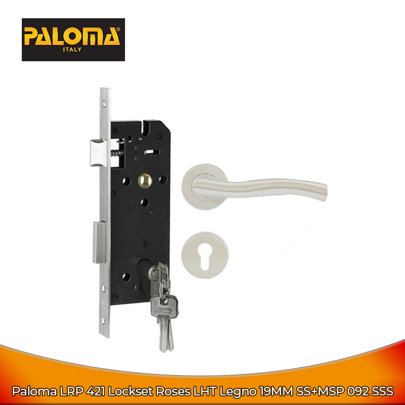 Paloma LRP 421 Lockset Roses Legno 19mm SS - Handle Pintu