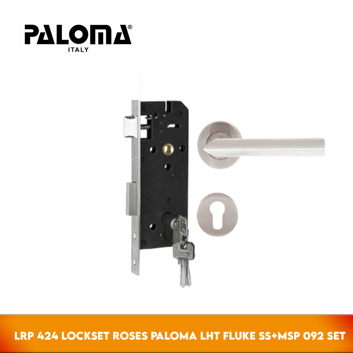 Paloma LRP 424 Lockset Roses LHT Fluke SS+MSP 092 Set - Paket Handle