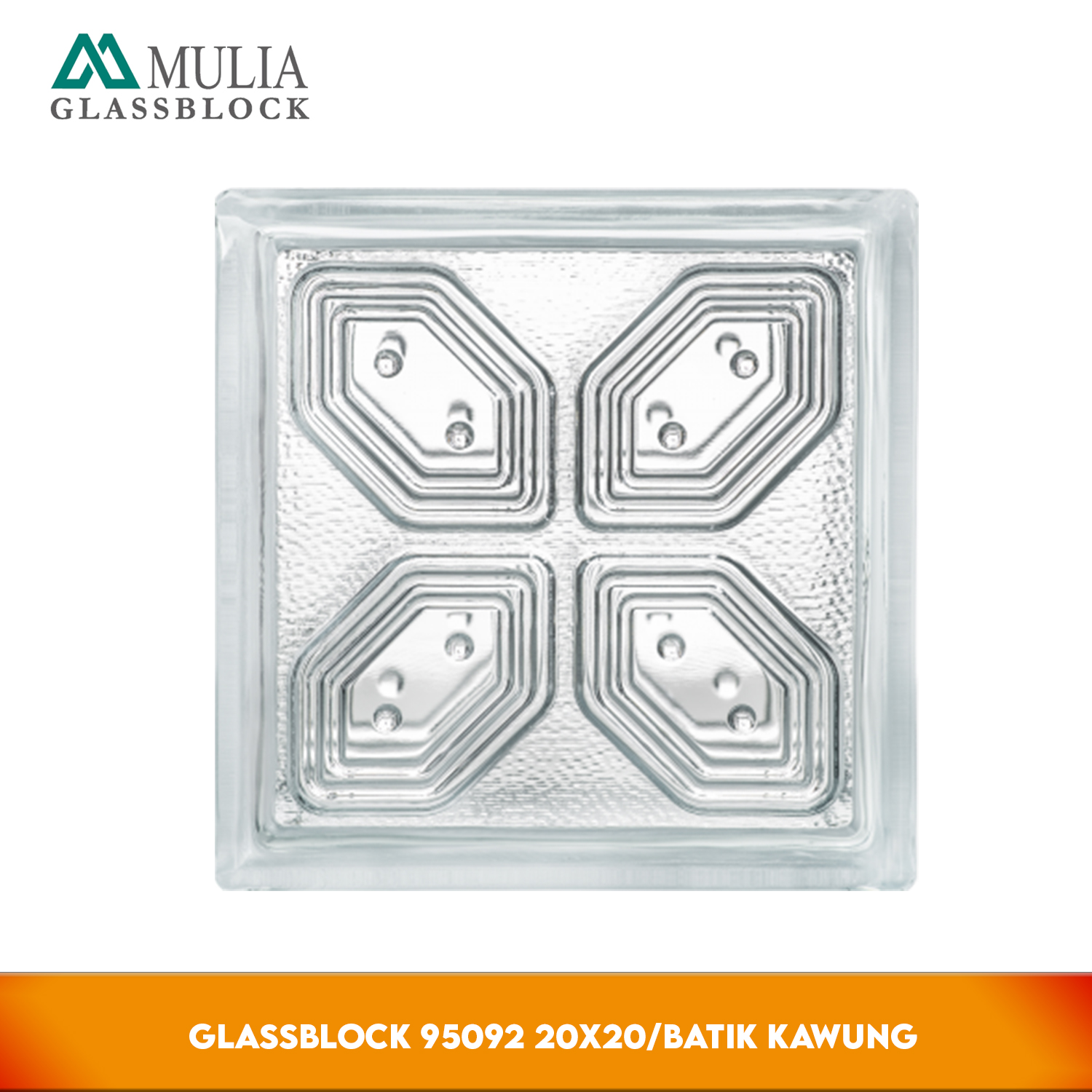 Mulia Glass Block 20X20 Batik Kawung - Balok Kaca