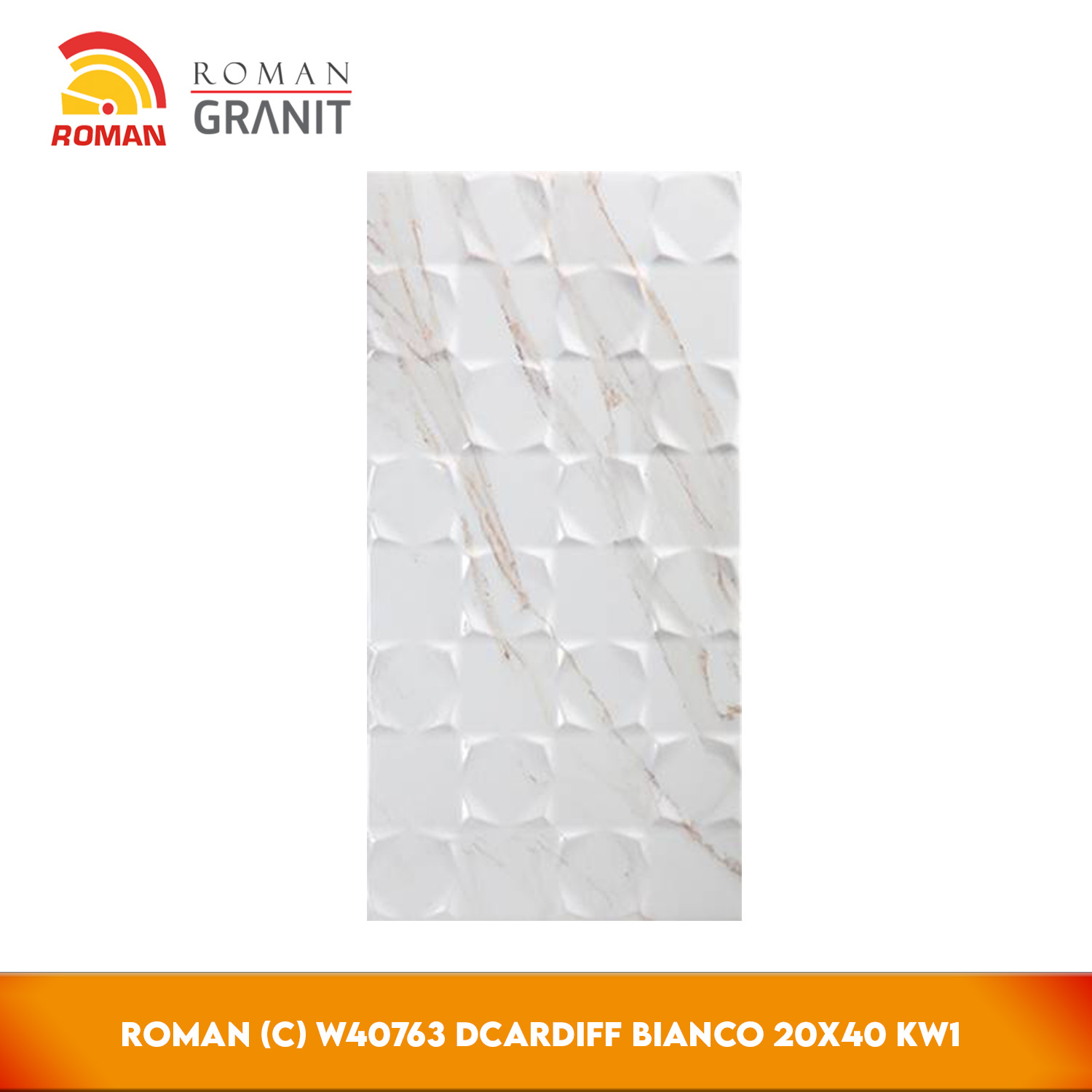 Roman W40763 dCardiff Bianco 20X40 KW1 - Keramik Dinding