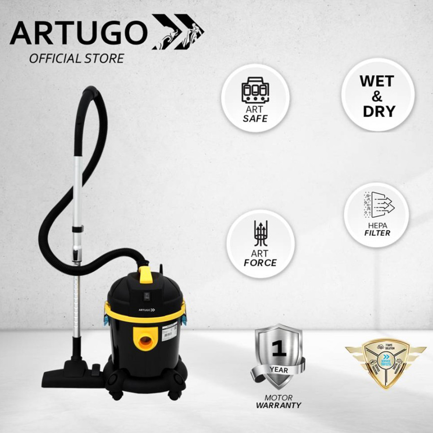 Artugo AV 20 A Vacuum Cleaner 20L Wet and Dry - Penyedot Debu