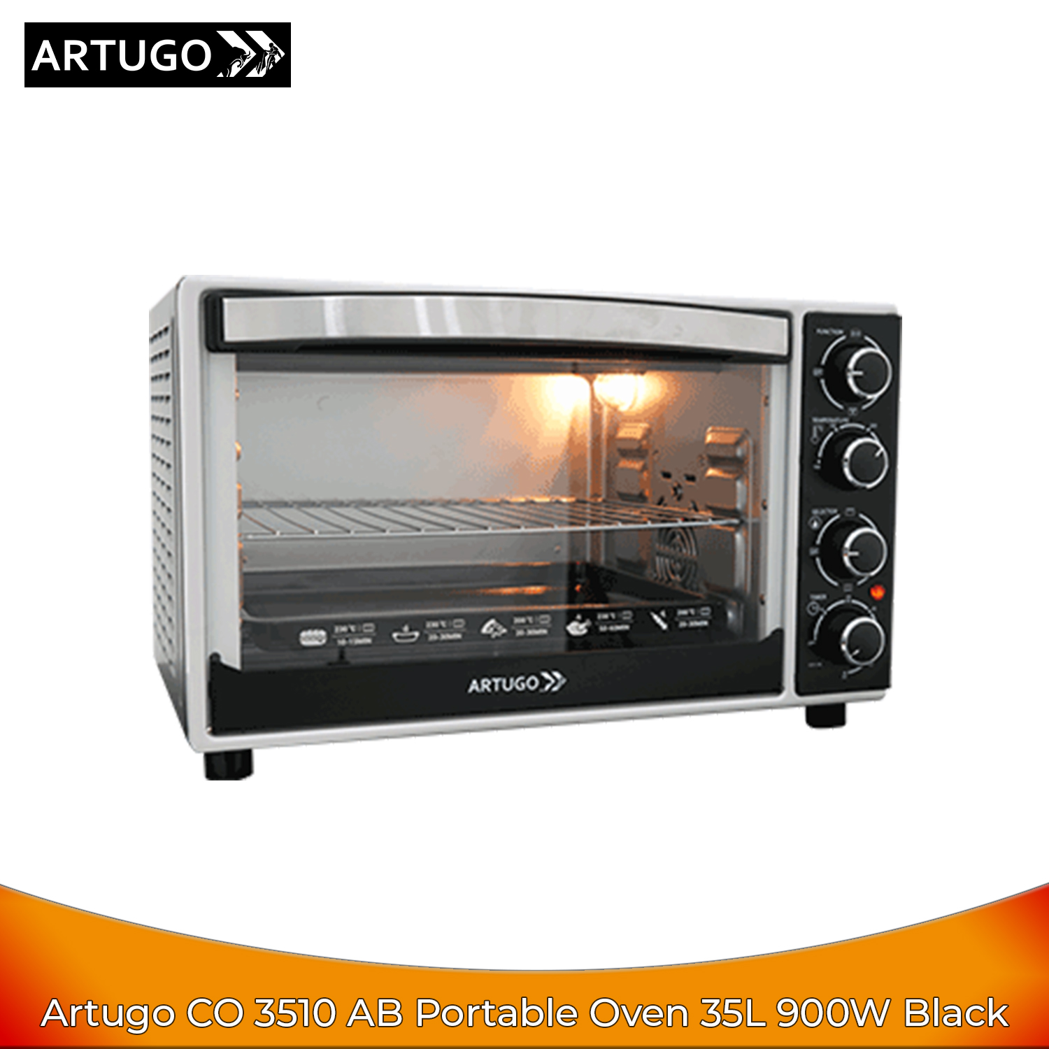 Artugo CO 3510 AB Portable 3 in 1 Oven Multifungsi 35L 