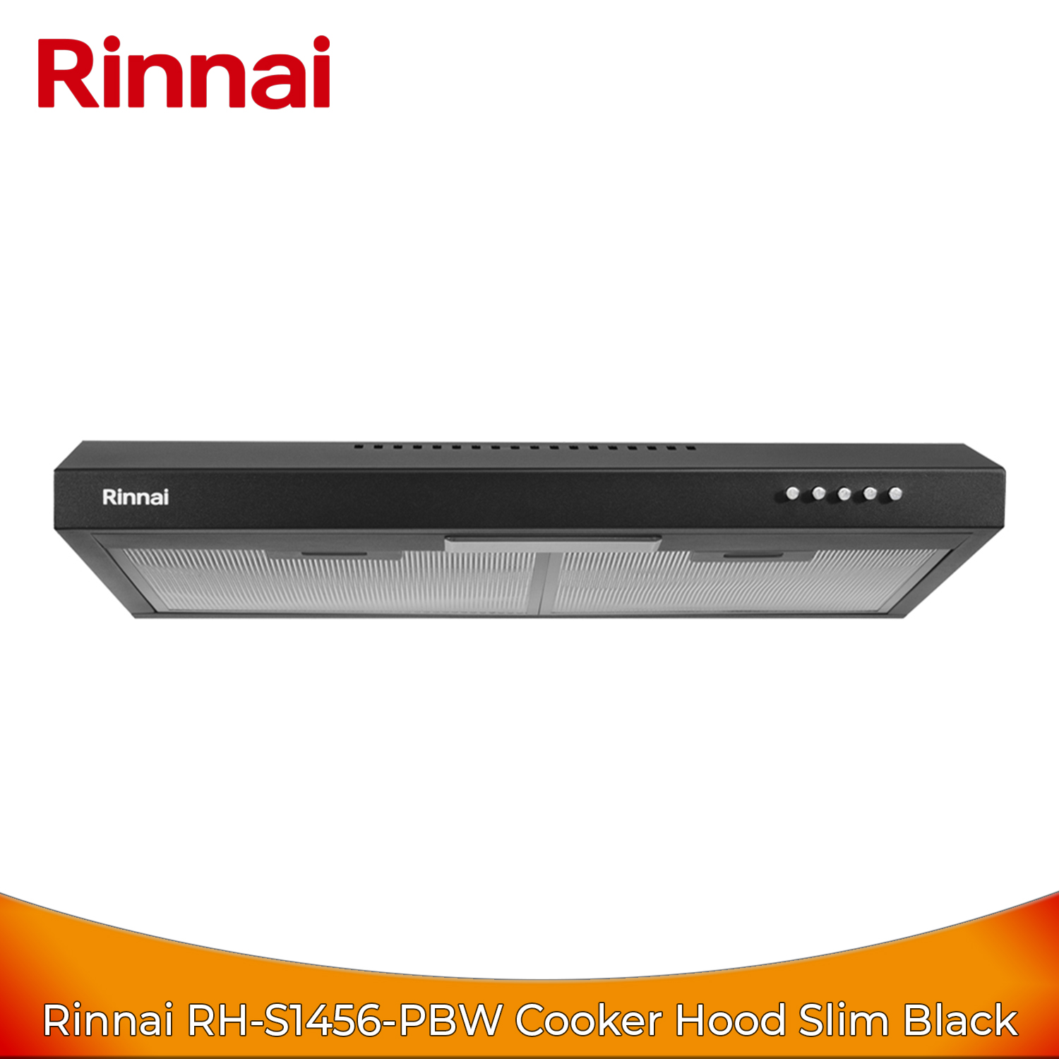 Rinnai RH-S1456-PBW Black Cooker Hood Slim - Penghisap Asap Dapur