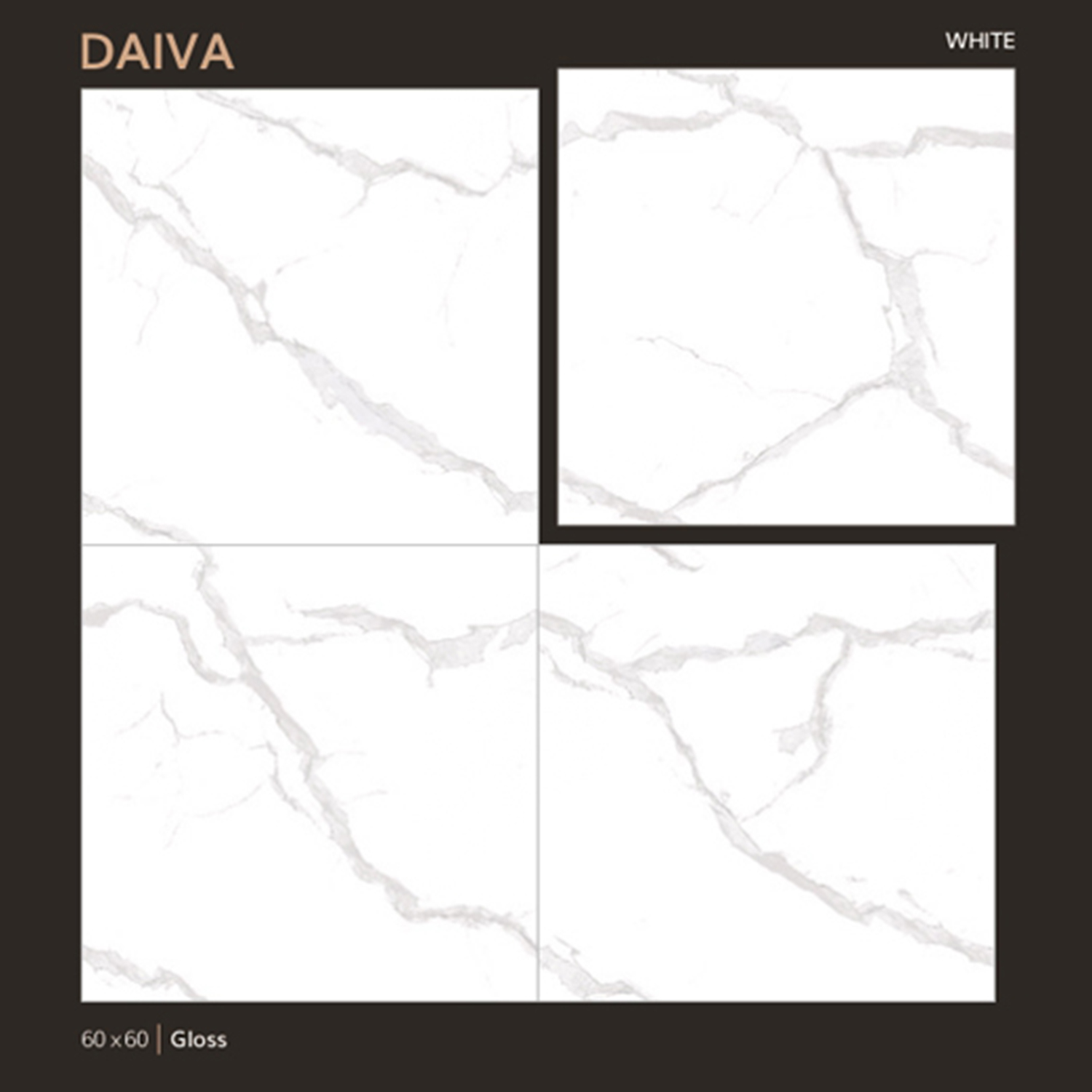 Arna Daiva White Glossy 60X60 KW 1 - Granit Lantai